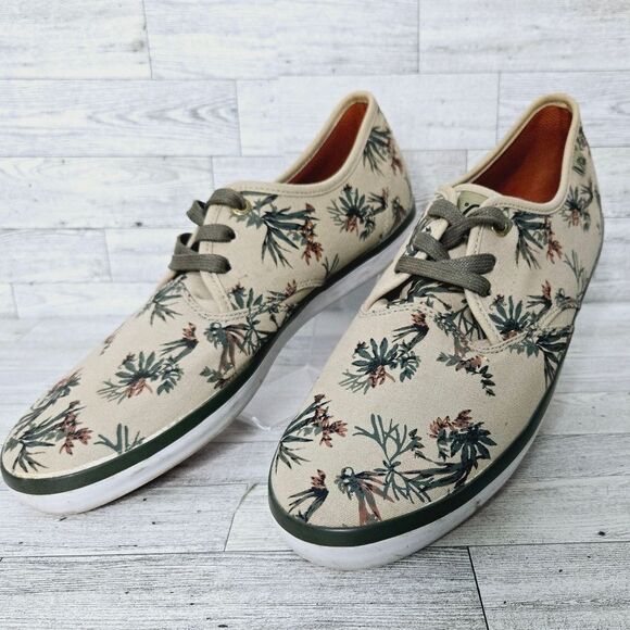 Quicksilver Canvas Tie Sneakers Shorebreak Print Men's Size 11 - Picture 5 of 12